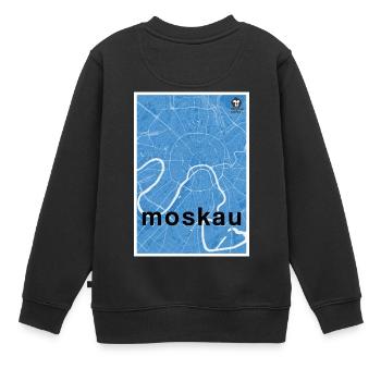 Moskau Hipster Stadt Karte blau - Kinder Premium Organic Sweatshirt - Schwarz - Hinten - AI Model Kid Female (0cm)