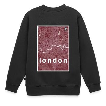 London Hipster Stadt Karte rot - Kinder Premium Organic Sweatshirt - Schwarz - Hinten - AI Model Kid Female (0cm)