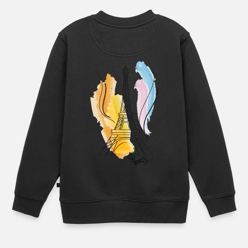 Dessin de tour Eiffel - Sweat Premium enfant bio - noir
