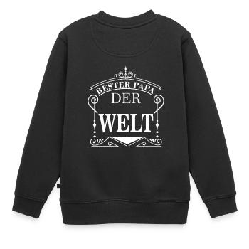 BESTER PAPA - Kinder Premium Organic Sweatshirt - Schwarz - Hinten - AI Model Kid Female (0cm)