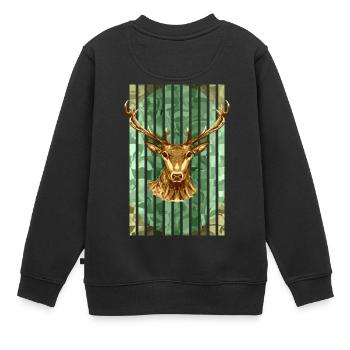Hirschkönig des Waldes - Kinder Premium Organic Sweatshirt - Schwarz - Hinten - AI Model Kid Female (0cm)