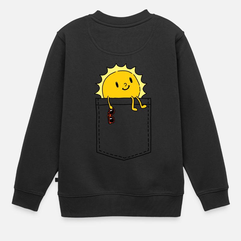 poche de soleil - Sweat Premium enfant bio - noir