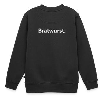 Bratwurst Design - Kinder Premium Organic Sweatshirt - Schwarz - Hinten - AI Model Kid Female (0cm)