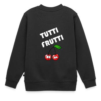 Beliebte Sprueche Tutti Frutti Design - Kinder Premium Organic Sweatshirt - Schwarz - Hinten - AI Model Kid Female (0cm)