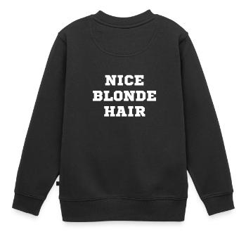 schne blonde Haare - Kinder Premium Organic Sweatshirt - Schwarz - Hinten - AI Model Kid Female (0cm)
