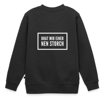 Brat mir doch einer nen Storch - Kinder Premium Organic Sweatshirt - Schwarz - Hinten - AI Model Kid Female (0cm)