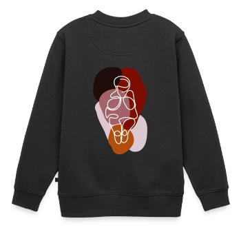 Die Venus von Willendorf - Kinder Premium Organic Sweatshirt - Schwarz - Hinten - AI Model Kid Female (0cm)