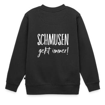 Schmusen - Kinder Premium Organic Sweatshirt - Schwarz - Hinten - AI Model Kid Female (0cm)