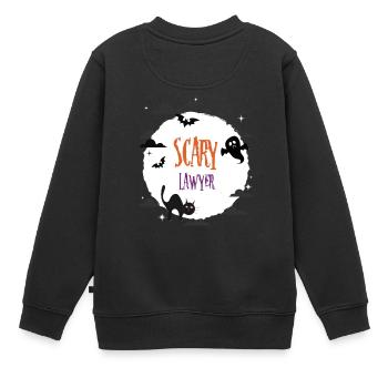 Gruseliger Anwalt - Kinder Premium Organic Sweatshirt - Schwarz - Hinten - AI Model Kid Female (0cm)