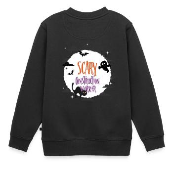 Scary Construction worker - Kids Premium Organic Sweatshirt - black - Back - AI Model Kid Female (0cm)