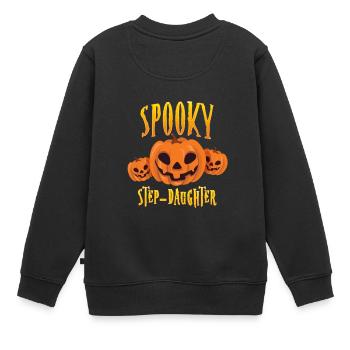 Spooky Step Tochter - Kinder Premium Organic Sweatshirt - Schwarz - Hinten - AI Model Kid Female (0cm)