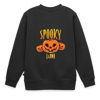Gruseliges Lama - Kinder Premium Organic Sweatshirt - Schwarz - Hinten - AI Model Kid Female (0cm)