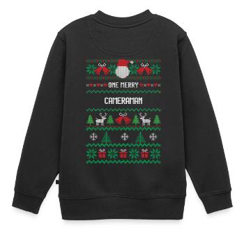Un joyeux caméraman - Sweat Premium enfant bio - noir - Dos - AI Model Kid Female (0cm)