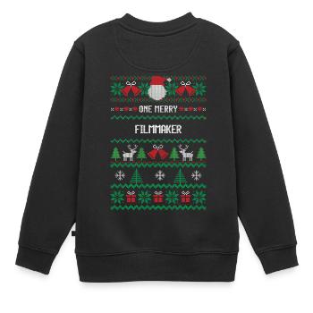 Ein fröhlicher Filmemacher - Kinder Premium Organic Sweatshirt - Schwarz - Hinten - AI Model Kid Female (0cm)