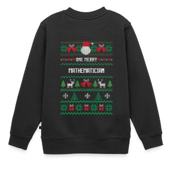 One Merry Mathematician - Kids Premium Organic Sweatshirt - black - Back - AI Model Kid Female (0cm)