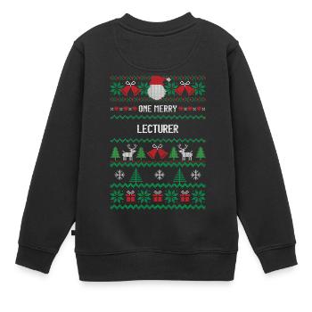 Ein fröhlicher Dozent - Kinder Premium Organic Sweatshirt - Schwarz - Hinten - AI Model Kid Female (0cm)