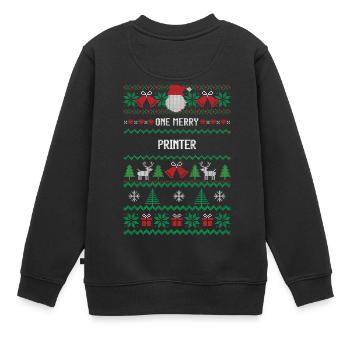 Une imprimante joyeuse - Sweat Premium enfant bio - noir - Dos - AI Model Kid Female (0cm)