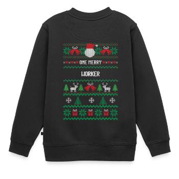 Un joyeux travailleur - Sweat Premium enfant bio - noir - Dos - AI Model Kid Female (0cm)