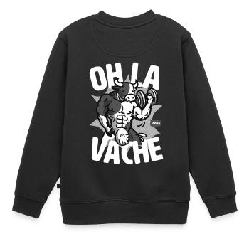 Oh die schwarz-weiße Kuh: für albern, albern, albern - Kinder Premium Organic Sweatshirt - Schwarz - Hinten - AI Model Kid Female (0cm)
