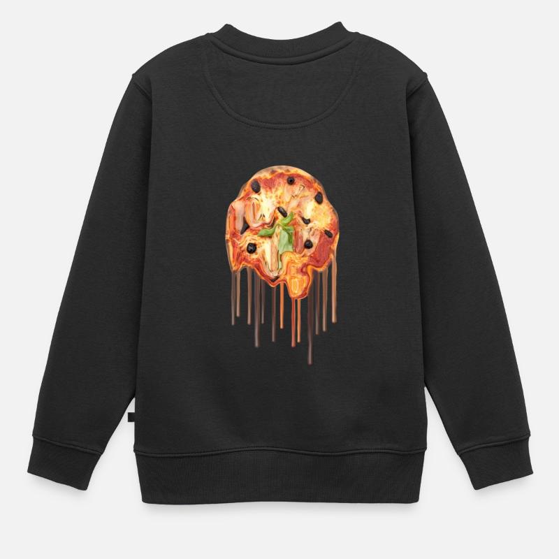 Schlanke Pizza - Kinder Premium Organic Sweatshirt - Schwarz