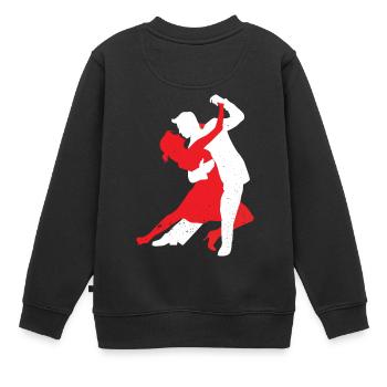 Danse Silhouette Couple Danse Romantique Danse - Sweat Premium enfant bio - noir - Dos - AI Model Kid Female (0cm)