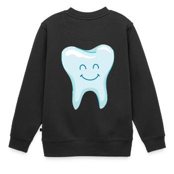 Rire dent - dents - dentiste - Sweat Premium enfant bio - noir - Dos - AI Model Kid Female (0cm)