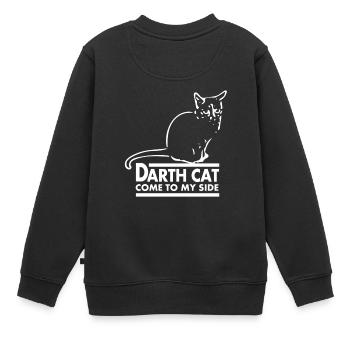 Chat sombre - Sweat Premium enfant bio - noir - Dos - AI Model Kid Female (0cm)