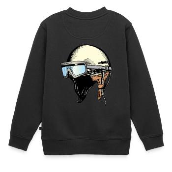 DDR Helm mit Brille - Kinder Premium Organic Sweatshirt - Schwarz - Hinten - AI Model Kid Female (0cm)