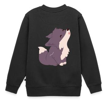 Loup doux - Sweat Premium enfant bio - noir - Dos - AI Model Kid Female (0cm)