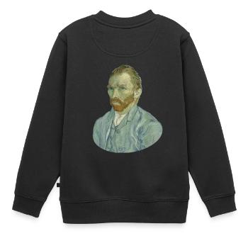 Vincent van Gogh Self Portrait Selbstbild Vincent - Kinder Premium Organic Sweatshirt - Schwarz - Hinten - AI Model Kid Female (0cm)