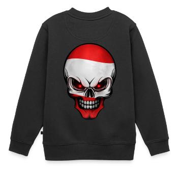 Totenkopf Oesterreich - Kinder Premium Organic Sweatshirt - Schwarz - Hinten - AI Model Kid Female (0cm)