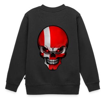 Totenkopf Daenemark - Kinder Premium Organic Sweatshirt - Schwarz - Hinten - AI Model Kid Female (0cm)