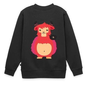 shirt,design,t-shirt - Kinder Premium Organic Sweatshirt - Schwarz - Hinten - AI Model Kid Female (0cm)