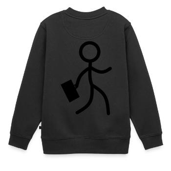 Stickman Business - Kinder Premium Organic Sweatshirt - Schwarz - Hinten - AI Model Kid Female (0cm)