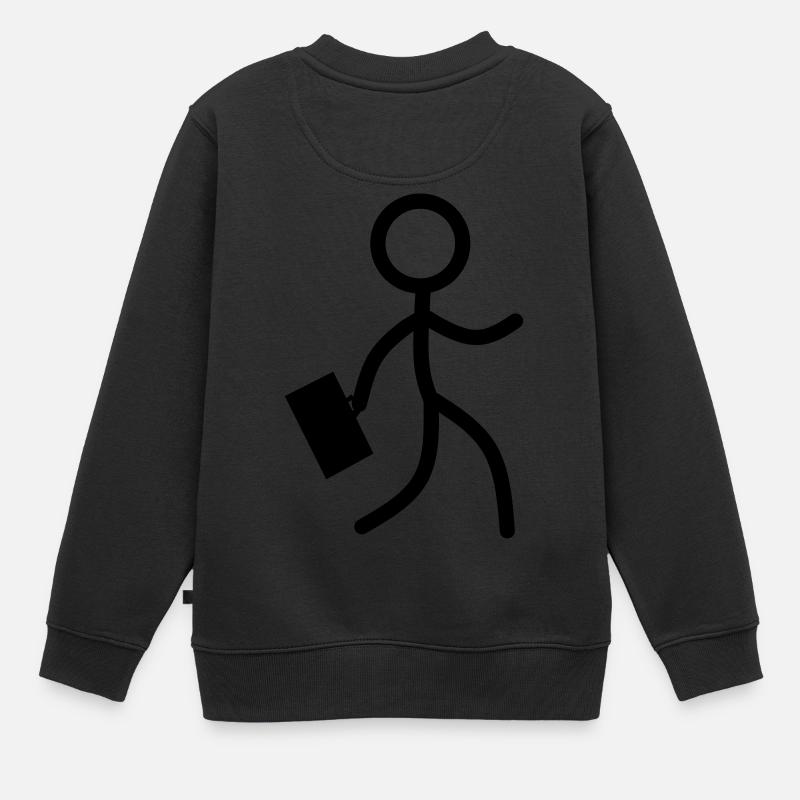 affaires Stickman - Sweat Premium enfant bio - noir