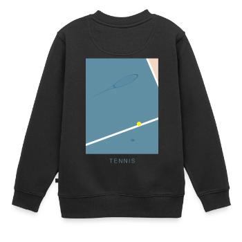 Tennis Art - Kinder Premium Organic Sweatshirt - Schwarz - Hinten - AI Model Kid Female (0cm)