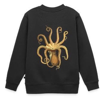 poulpe géant calmar, poulpe, calmar, poissons seiche - Sweat Premium enfant bio - noir - Dos - AI Model Kid Female (0cm)