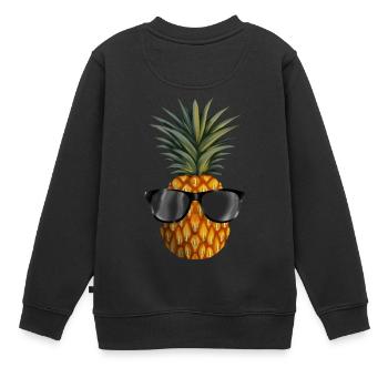 Ananas coolness - Kinder Premium Organic Sweatshirt - Schwarz - Hinten - AI Model Kid Female (0cm)