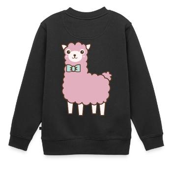 lama moelleux - Sweat Premium enfant bio - noir - Dos - AI Model Kid Female (0cm)