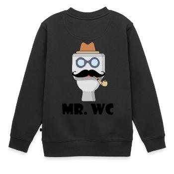 MR WC - Kinder Premium Organic Sweatshirt - Schwarz - Hinten - AI Model Kid Female (0cm)