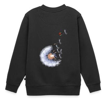 Marienkäfer auf Löwenzahnsamen - Kinder Premium Organic Sweatshirt - Schwarz - Hinten - AI Model Kid Female (0cm)