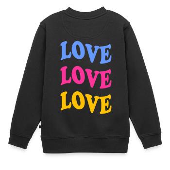 Love Love Love - Kinder Premium Organic Sweatshirt - Schwarz - Hinten - AI Model Kid Female (0cm)