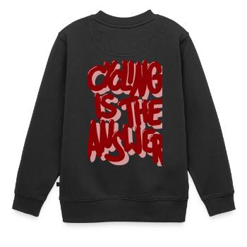 Le vélo est la réponse au bourgogne - Sweat Premium enfant bio - noir - Dos - AI Model Kid Female (0cm)