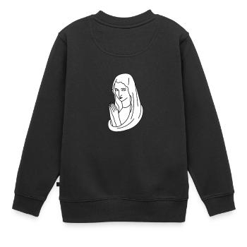Jesus Marie vierge - Sweat Premium enfant bio - noir - Dos - AI Model Kid Female (0cm)