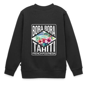 Bora Bora Tahiti Französisch-Polynesien 1 - Kinder Premium Organic Sweatshirt - Schwarz - Hinten - AI Model Kid Female (0cm)