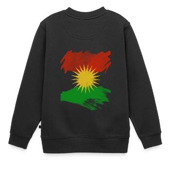 Drapeau du Kurdistan, drapeau du Kurdistan - Sweat Premium enfant bio - noir - Dos - AI Model Kid Female (0cm)
