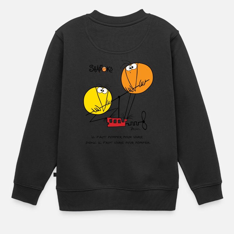 Les Shadoks pompent - Sweat Premium enfant bio - noir