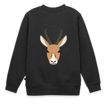 Springbock - Kinder Premium Organic Sweatshirt - Schwarz - Hinten - AI Model Kid Female (0cm)