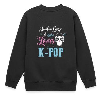 kpop band girl fan - Kids Premium Organic Sweatshirt - black - Back - AI Model Kid Female (0cm)
