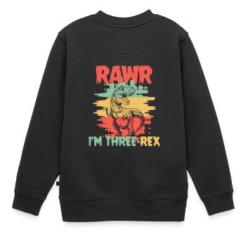 Rawr Tyrannosaurus Rex dinosaure T-rex - Sweat Premium enfant bio - noir - Dos - AI Model Kid Female (0cm)